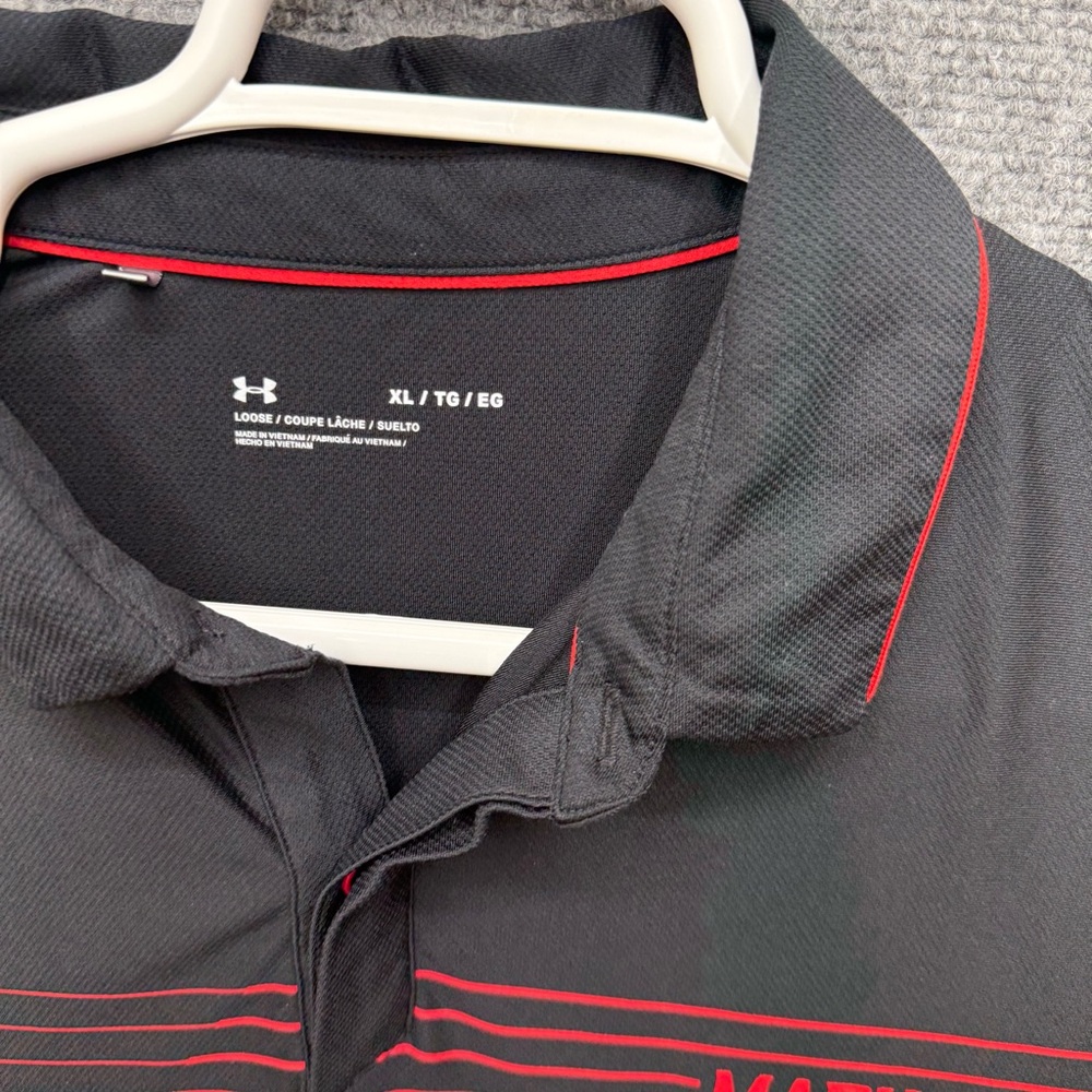 Under Armour Polo Black Maryland Men's loose  size XL red trim - Picture 4 of 10